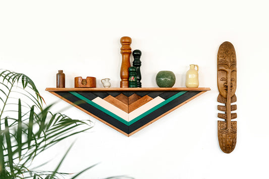 Wood Wall Art Triangle Shelf