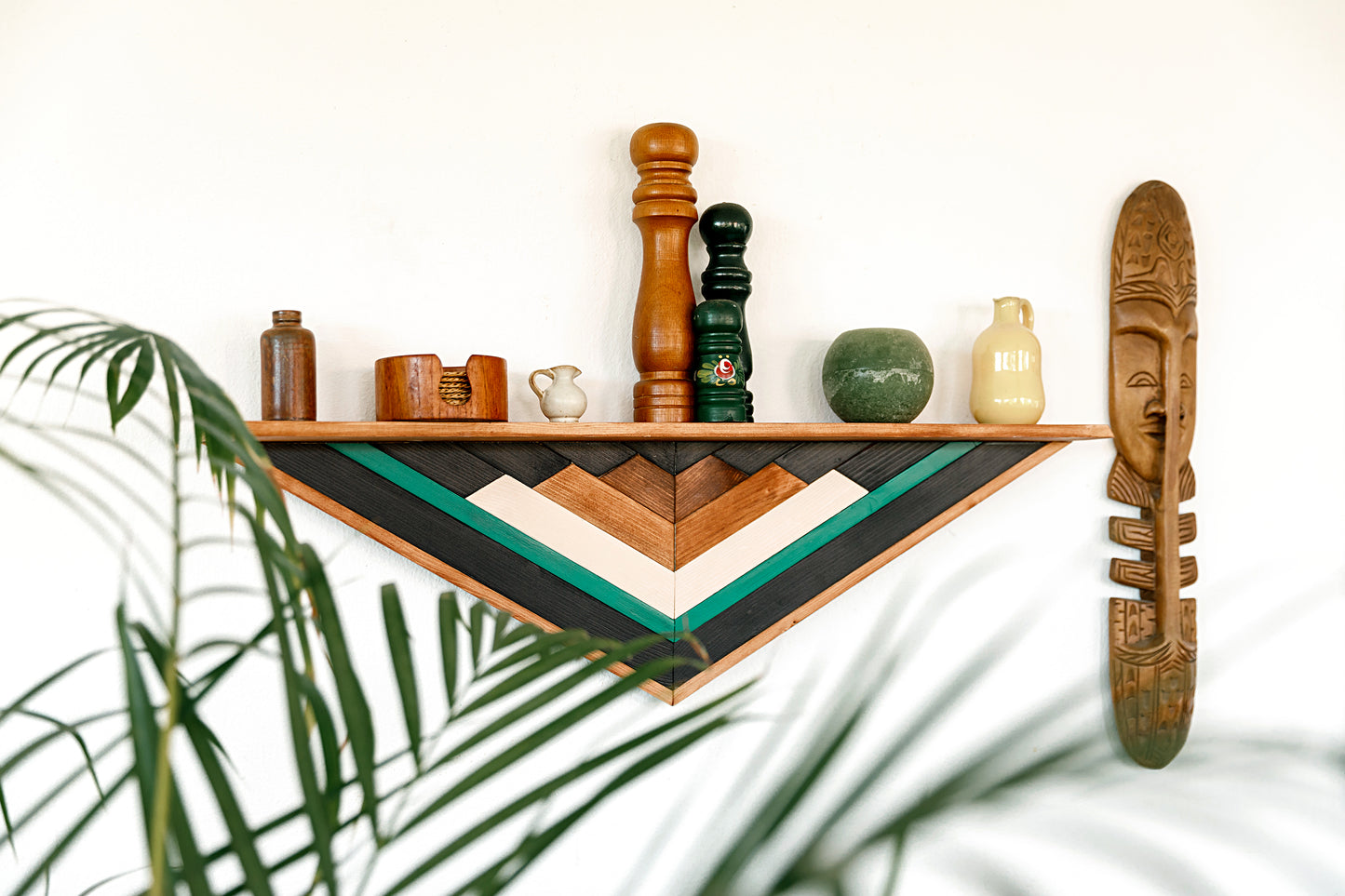 Wood Wall Art Triangle Shelf