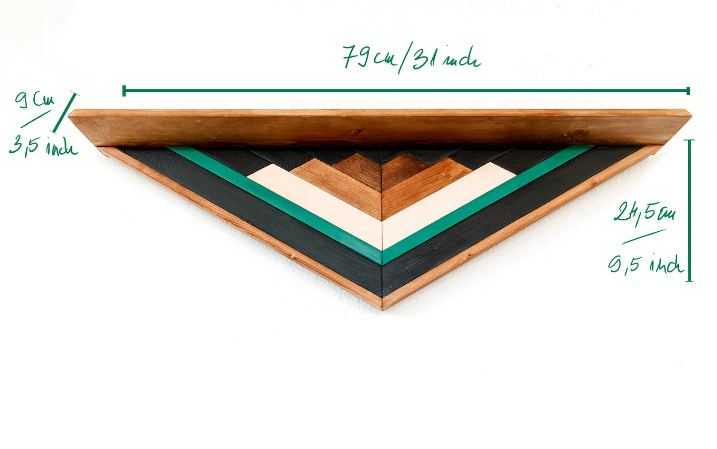 Wood Wall Art Triangle Shelf